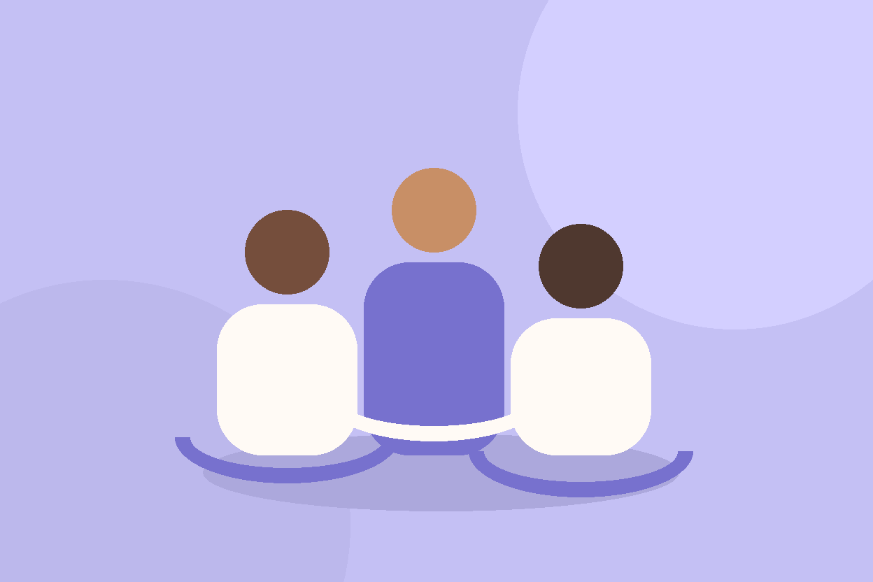 Original illustration for care-sector editorial, people connecting